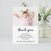 Cute Baby Photo Script Thank You サンキューカード (スタンド正面)