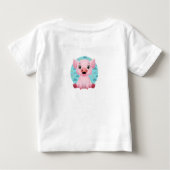 Cute Baby Pig Cartoon, DIY Name & Pink Text ベビーTシャツ (裏面)
