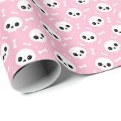 Cute Baby Pink Skull & Bones Halloween Pattern ラッピングペーパー (ロールコーナー)