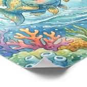 Cute Baby Pisces Zodiac Wall Art Poster ポスター (角)