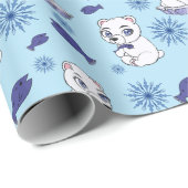 Cute Baby Polar Bears Pattern Wrapping Paper ラッピングペーパー (ロールコーナー)