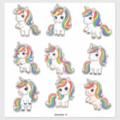 Cute Baby Rainbow Unicorn Custom Vinyl Sticker シール (シート)