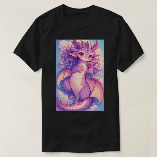 Cute Baby Rave Dragon Anime Kawaii Art 02 Tシャツ (デザイン正面)