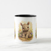 Cute Baby Rhino Coffee Mug – Adorable Rhino マグカップ (中央)