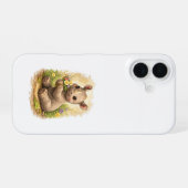 Cute Baby Rhino Flowers iPhone 16 Case 16ケース (裏面横)