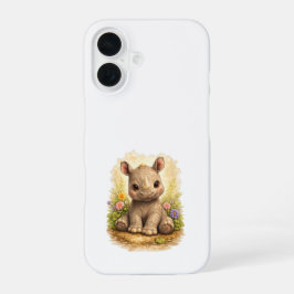 Cute Baby Rhino iPhone 16 Case Kawaii 16ケース