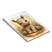 Cute Baby Rhino Spiral Notebook Kawaii ノートブック (右側)