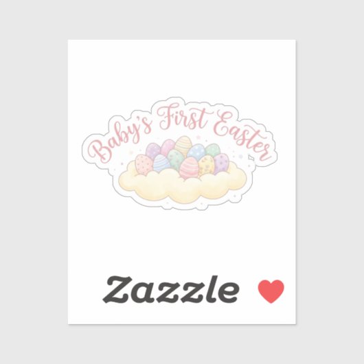 Cute Baby’s First Easter Milestone Pastel Eggs  シール (シート)