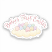 Cute Baby’s First Easter Milestone Pastel Eggs  シール (正面)