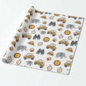 Cute Baby Safari Animals Pattern Wrapping Paper ラッピングペーパー (アンロールド)
