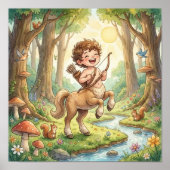 Cute Baby Sagittarius Zodiac Wall Art Poster ポスター (正面)