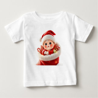 Cute Baby Santa – Adorable Kawaii Christmas Gift ベビーTシャツ