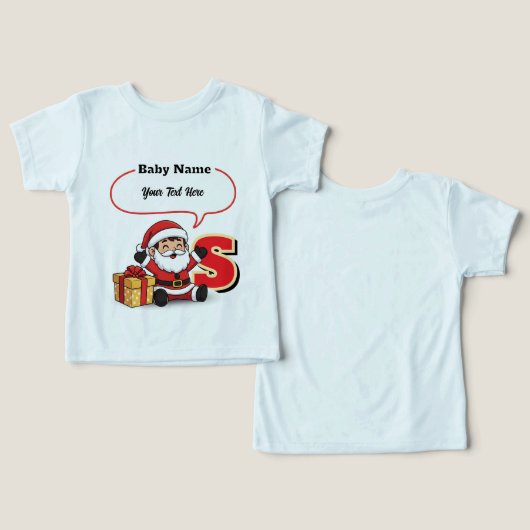 Cute Baby Santa Customizable Kids T-Shirt  (デザイン正面&裏面)