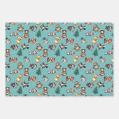 Cute Baby Santa Hat Animals ラッピングペーパーシート (正面2)