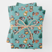 Cute Baby Santa Hat Animals ラッピングペーパーシート (インサイチュ)