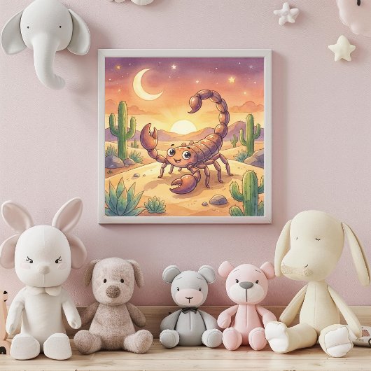 Cute Baby Scorpio Zodiac Wall Art Poster ポスター