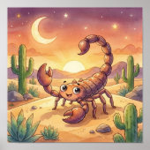 Cute Baby Scorpio Zodiac Wall Art Poster ポスター (正面)