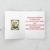 Cute Baby Sheep Surrounded By Yellow Daffodils カード (内部)