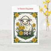 Cute Baby Sheep Surrounded By Yellow Daffodils カード (黄色い花)