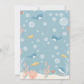 Cute Baby Shower Boy Aqua Fish Park Adorable Oce 招待状 (裏面)