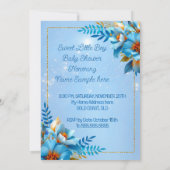 Cute Baby Shower Boy Blue Little Puppy Dog 招待状 (裏面)