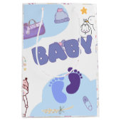 Cute Baby Shower Gift Bag ミディアムペーパーバッグ (正面)
