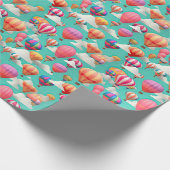 Cute baby shower hot air balloon tiled ラッピングペーパー (角)