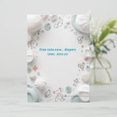 Cute Baby Shower Invitation Card Template Editable 招待状 (スタンド正面)