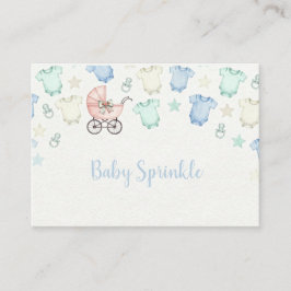 Cute Baby Shower Invitation Pastel Baby Clothes エンクロージャーカード