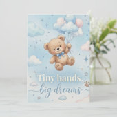 Cute Baby shower invitation with prediction game カード (スタンド正面)