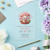 Cute Baby Shower Rabbit Sweetheart Valentine アクリル招待状 (インサイチュ (ウェディング))