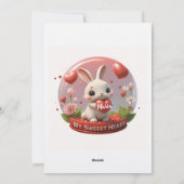 Cute Baby Shower Rabbit Sweetheart Valentine 招待状 (裏面)