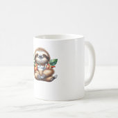 Cute Baby Sloth with Pumpkin Coffee and Pancakes w コーヒーマグカップ (正面右)