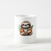 Cute Baby Sloth with Pumpkin Coffee and Pancakes w コーヒーマグカップ (中央)