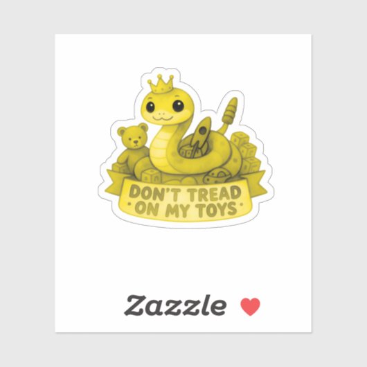 Cute Baby Snake Don't Tread On My Toys Gift シール (シート)