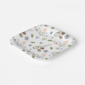 Cute Baby Spring Summer Rabbit On A Bike Pattern ペーパープレート (傾斜あり)