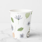 Cute Baby Spring Summer Rabbit On A Bike Pattern 紙コップ (正面)