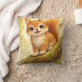 Cute Baby Squirrel Kawaii Woodland Animal Nursery クッション (ブランケット)