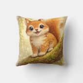 Cute Baby Squirrel Kawaii Woodland Animal Nursery クッション (裏面)