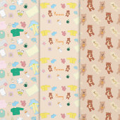 Cute Baby Stuff/Teddy Bears Wrapping Paper Sheets ラッピングペーパーシート