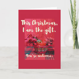 Cute Baby Sulcata Tortoise in poinsettia basket カード