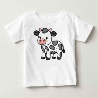 Cute Baby T-Shirt with Adorable Cow Illustration ベビーTシャツ