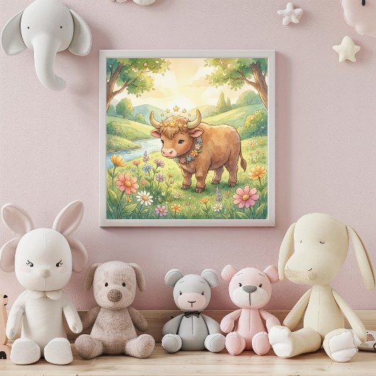 Cute Baby Taurus Zodiac Wall Art Poster ポスター
