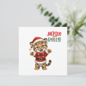 Cute Baby Tiger cub Christmas Illustration シーズンカード (スタンド正面)
