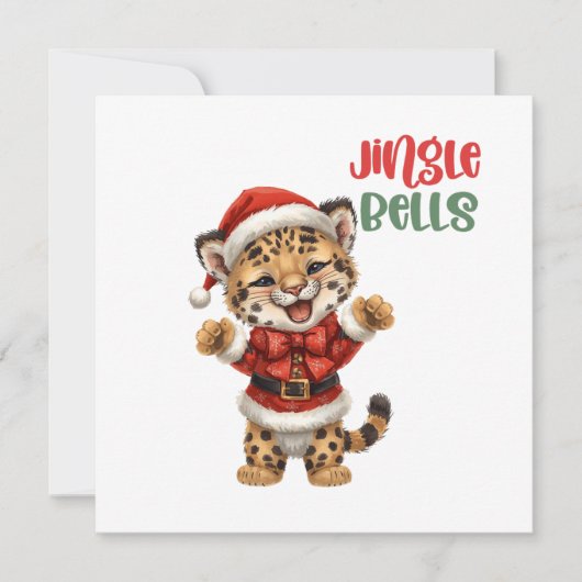Cute Baby Tiger cub Christmas Illustration シーズンカード (正面)