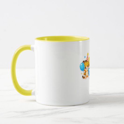 Cute Baby Tiger Happy Birthday Coffee Mug マグカップ (左)