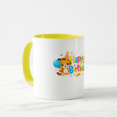 Cute Baby Tiger Happy Birthday Coffee Mug マグカップ (正面左)