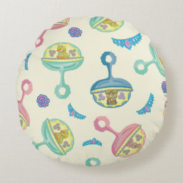 Cute Baby Toy Rattle Round Pillow ラウンドクッション