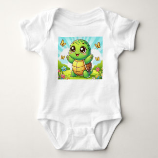 Cute Baby Turtle Bodysuit – Kawaii Animal Infant O ベビーボディスーツ