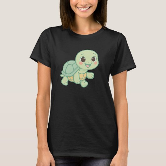 Cute Baby Turtle Walking Tシャツ (正面)